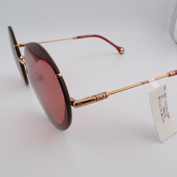 Carolina Herrera Heart Cut Out Shades, Round Rimless Stainless Steel Unique Y2K main image 8